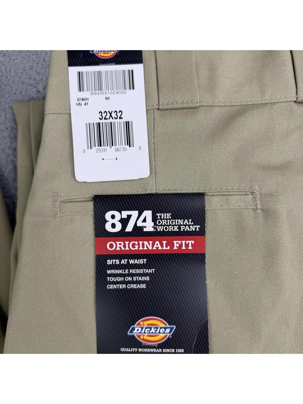 Dickies 874 The Original Work Pants (lot of 2) Original Fit Khaki Size 32x32 NWT - Picture 2 of 15